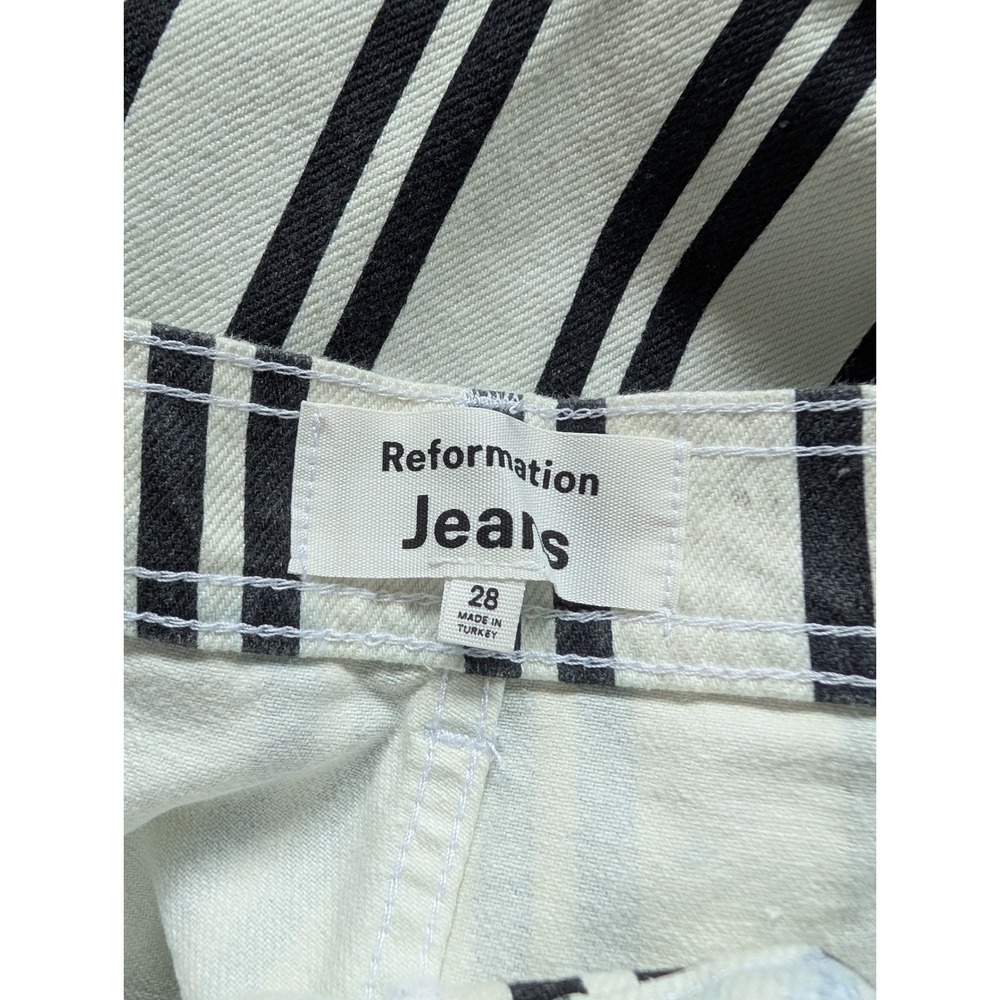 Reformation Logan Ultra High Rise Wide Leg‎ Jeans Black White NWT - Picture 11 of 13
